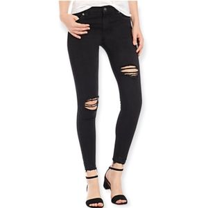 Free People Black Shark Bite Skinny Jeans, Like New, size 25